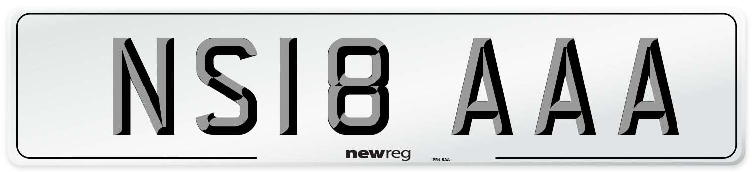 NS18 AAA Number Plate from New Reg